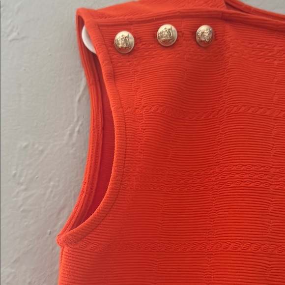 Ann Taylor Orange Sleeveless Embellished Muscle Tee 116 - Picture 4 of 7